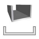 3" x 1" x 1/8" thick Aluminum Channel 6063-T52 Architectural