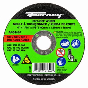 Forney 71846 4" X 1/16" X 5/8" Cut-Off Wheel