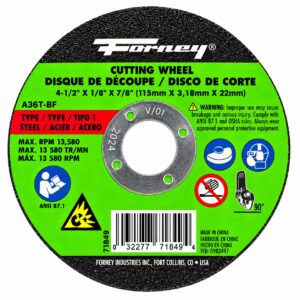 Forney 71849 4-1/2" X 1/8" X 7/8" Cut-Off Wheel
