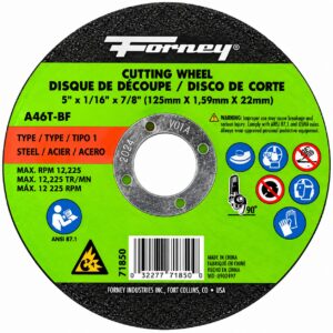 Forney 71850 5" X 1/16" X 7/8" Cut-Off Wheel