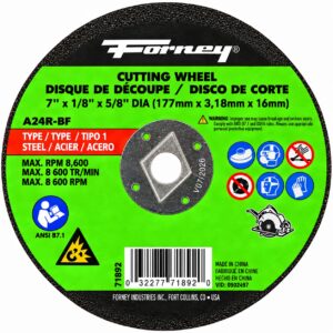 Forney 71892 7" X 1/8" X 5/8" Cut-Off Wheel