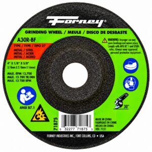 Forney 71875 4" X 1/8" X 5/8" Grind Wheel