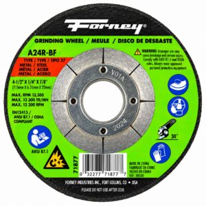 Forney 71877 4-1/2" X 1/4" X 7/8" Grind Wheel