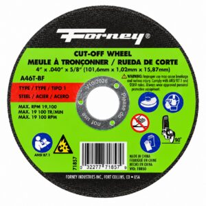 Forney 71857 4" X .040" T1 Steel Cut Off Wheel