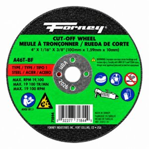 Forney 71844 4" X 1/16" X 3/8" Cut-Off Wheel