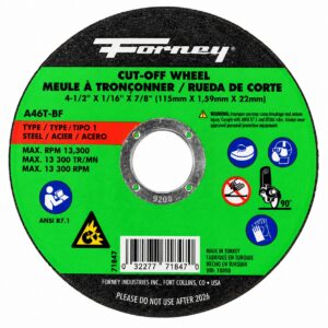 Forney 71847 4-1/2" X 1/16" X 7/8" Cut-Off Wheel